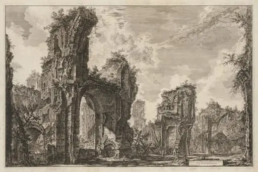 Views of Rome: Rovine del Sisto o sia della gran sala delle Terme Antoniniane, by Giovanni Battista Piranesi