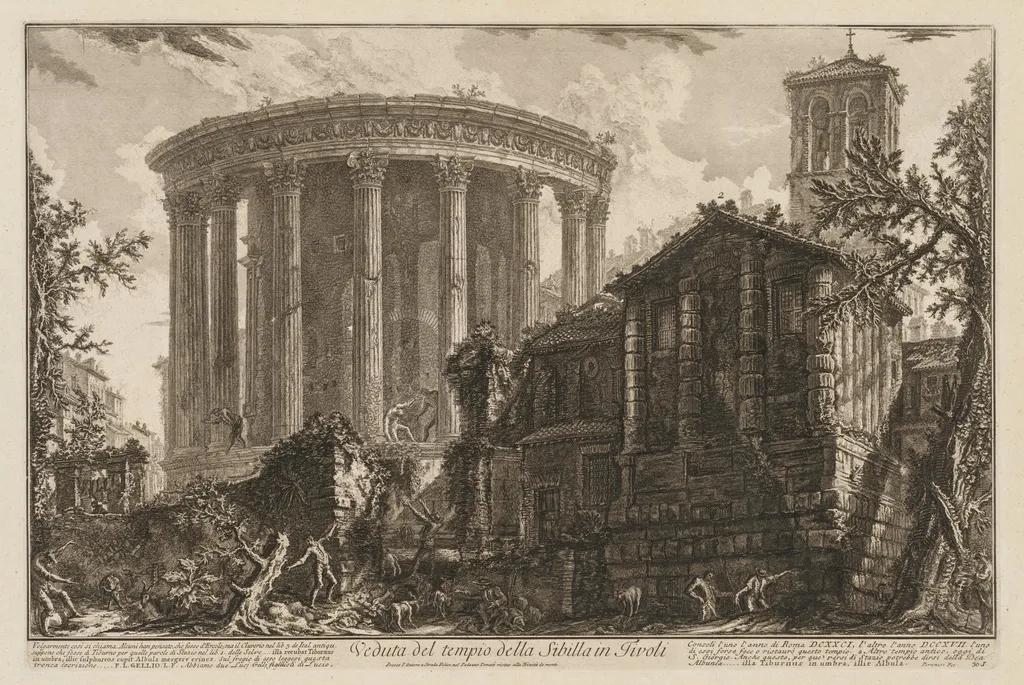 Views of Rome: Temple of the Sibyl at Tivoli, by Giovanni Battista Piranesi, 1761