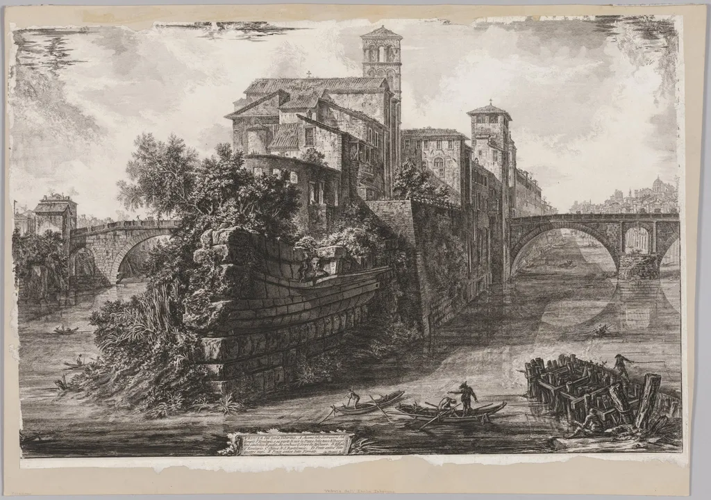 Views of Rome: The The Isola Tiberina, by Giovanni Battista Piranesi, 1775