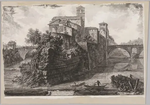 Views of Rome: The The Isola Tiberina, by Giovanni Battista Piranesi