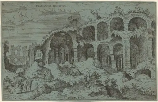 Colossaei. Ro. Prospectus. 3 (Third View of the Colosseum in Rome), by Giovanni Battista Pittoni