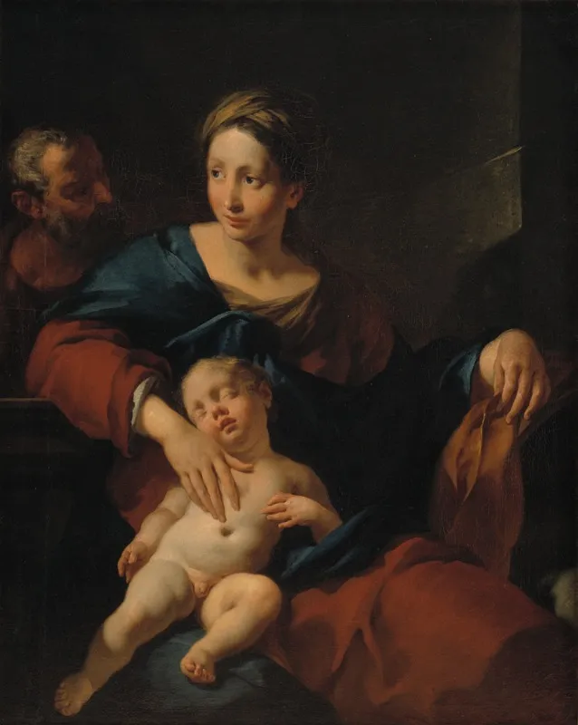 The Holy Family, by Giovanni Battista Tagliasacchi, oil, 1724