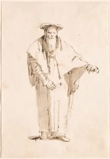A Standing Oriental Holding a Rod, by Giovanni Battista Tiepolo