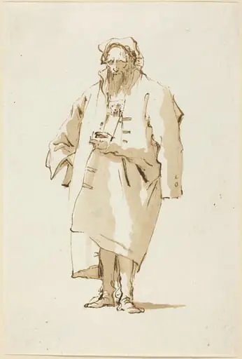 A Standing Oriental Wearing a Greatcoat, by Giovanni Battista Tiepolo
