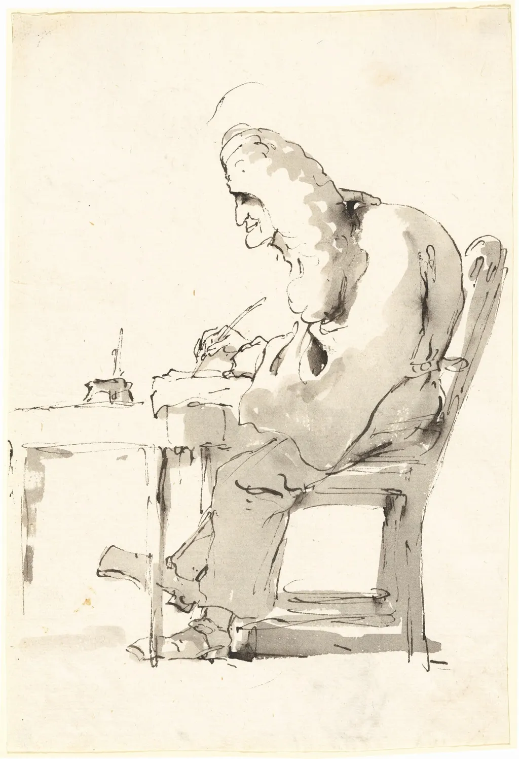 A Venetian Lawyer at His Desk, by Giovanni Battista Tiepolo, ink, 1758