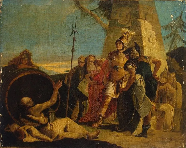 Alexander the Great and Diogenes, by Giovanni Battista Tiepolo, oil, 1770