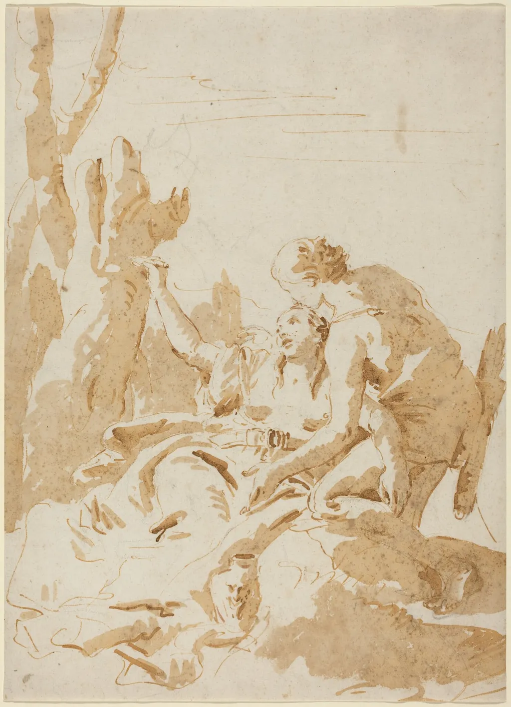 Angelica and Medoro, by Giovanni Battista Tiepolo, chalk, 1742