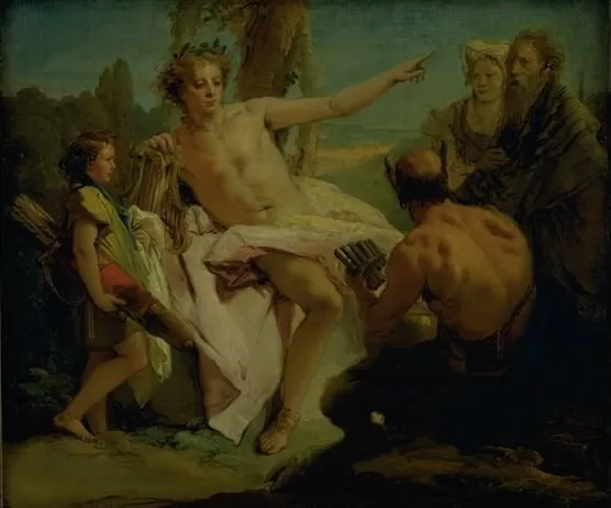 Apollo and Marsyas, by Giovanni Battista Tiepolo, unspecified, 1757