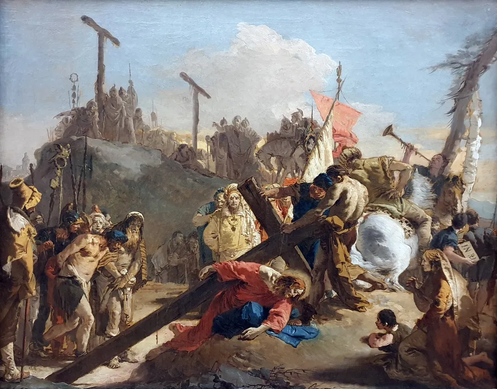 Christ carrying the cross, by Giovanni Battista Tiepolo, oil, 1738