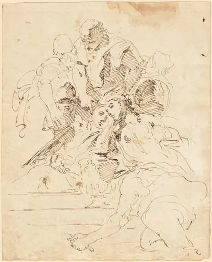 Classical Figures Gathered around an Urn, by Giovanni Battista Tiepolo