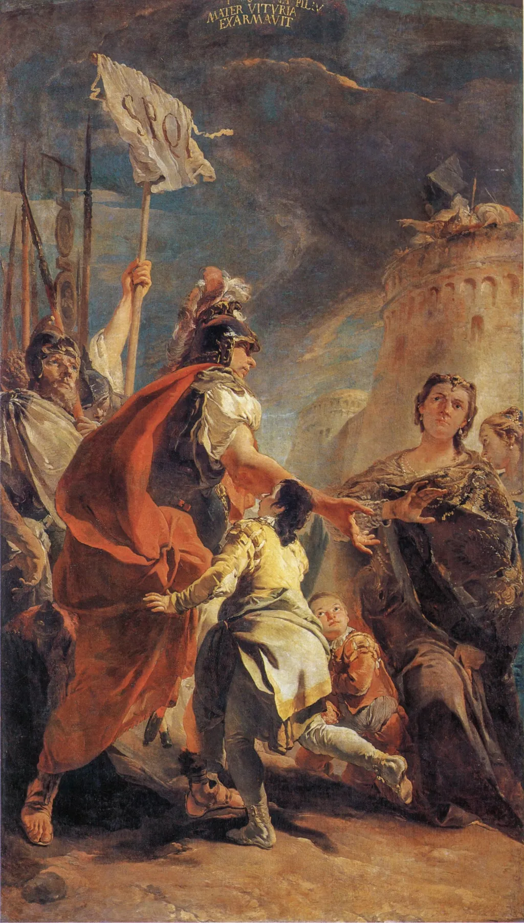 Coriolanus at the Walls of Rome, by Giovanni Battista Tiepolo, oil, 1730