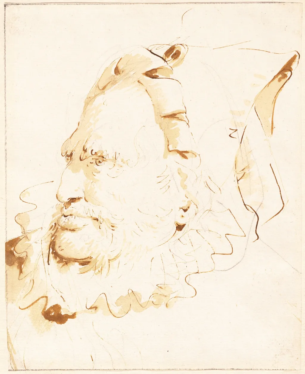 Head of a Magician, by Giovanni Battista Tiepolo, chalk, 1760