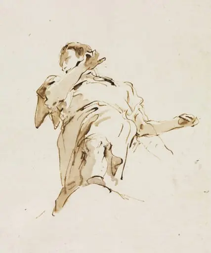 Male(?) Figure Seen from Below, by Giovanni Battista Tiepolo