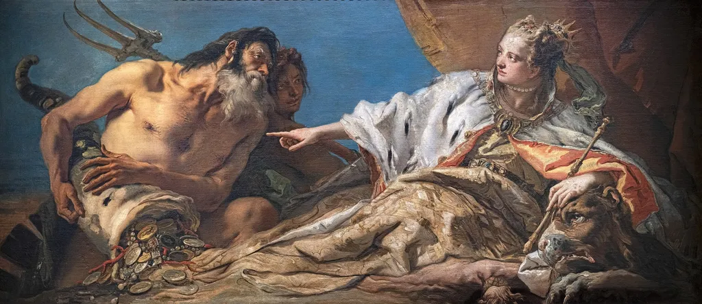 Neptune Offering Gifts to Venice, by Giovanni Battista Tiepolo, oil, 1740