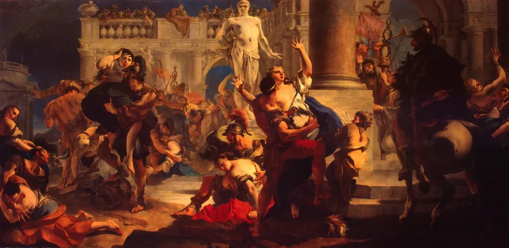 Rape of the Sabine Women, by Giovanni Battista Tiepolo, oil, 1718