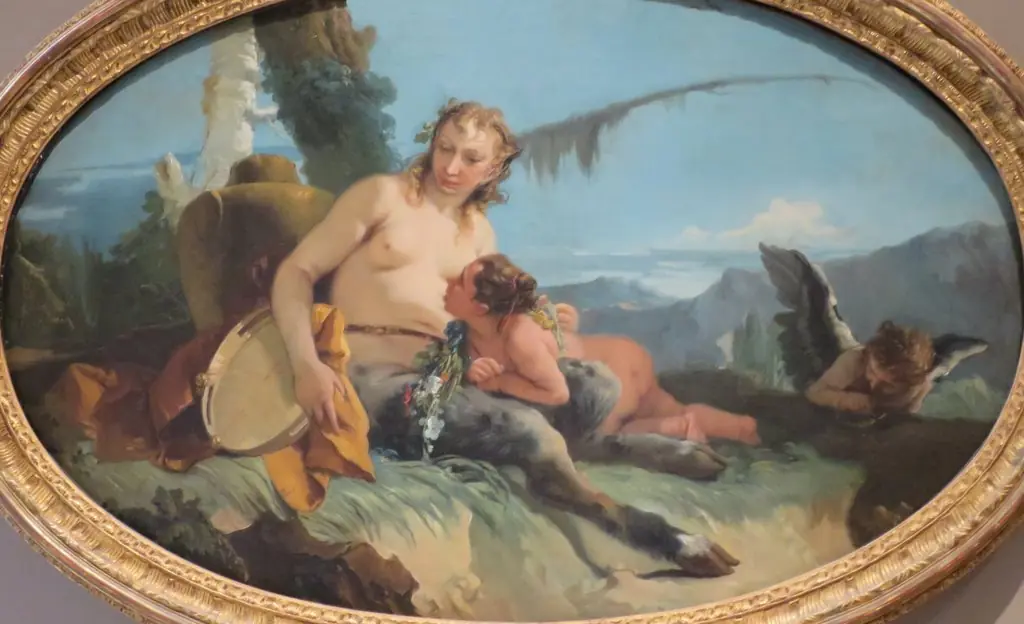 Satyress with Two Putti and a Tambourine, by Giovanni Battista Tiepolo