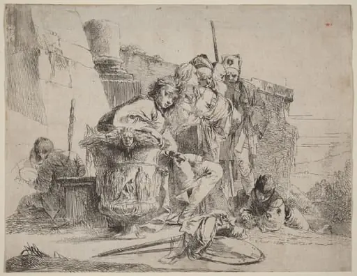 Seated Youth Leaning against an Urn, by Giovanni Battista Tiepolo
