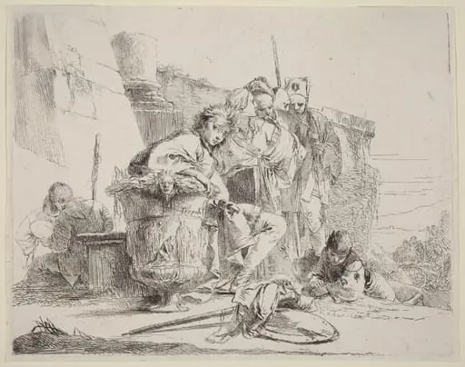 Seated Youth Leaning Against an Urn, by Giovanni Battista Tiepolo