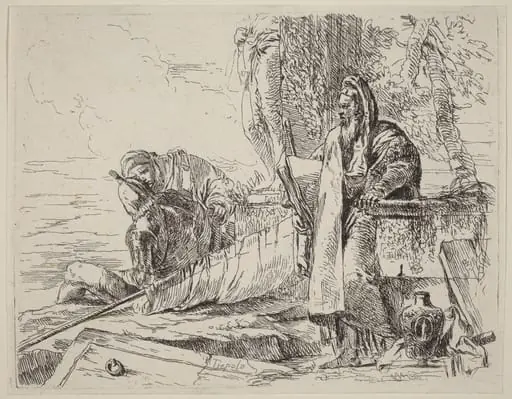 Standing Philosopher and Two Other Figures, by Giovanni Battista Tiepolo