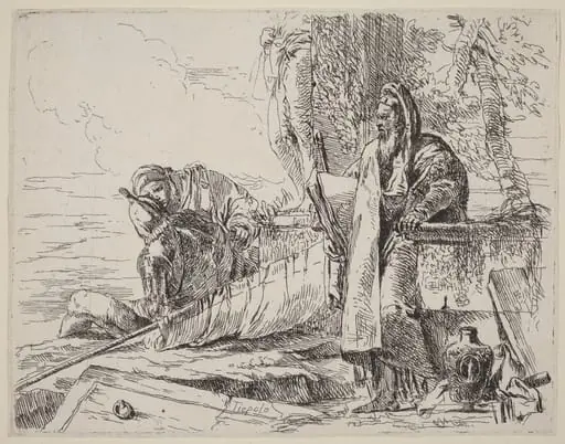 Standing Philosopher and Two Other Figures, by Giovanni Battista Tiepolo
