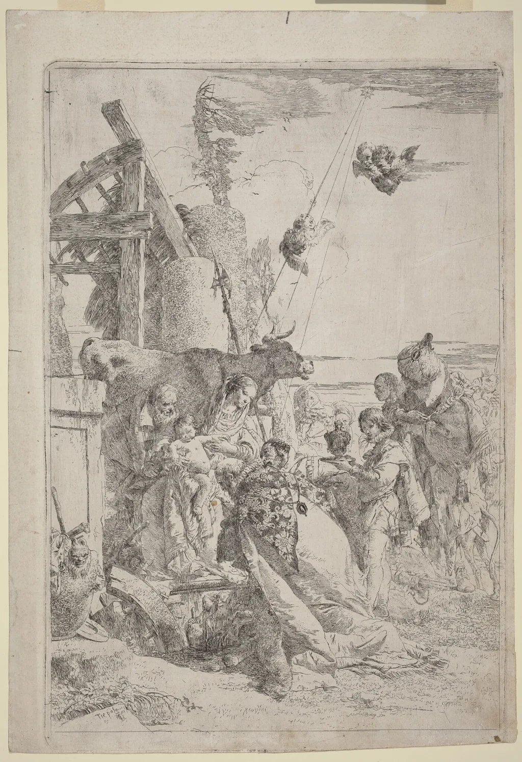 The Adoration of the Magi, by Giovanni Battista Tiepolo, ink, 1740