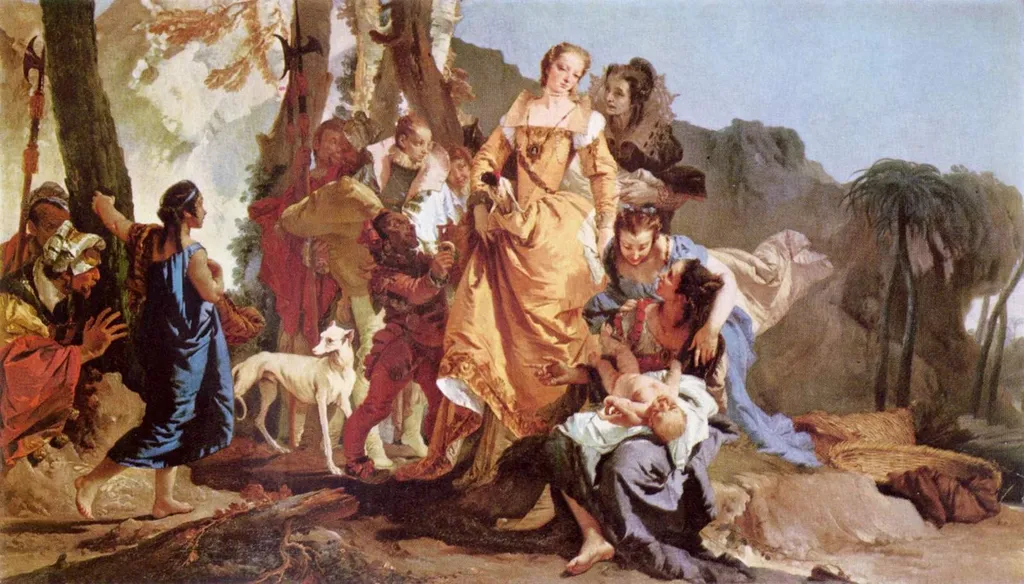 The Finding of Moses, by Giovanni Battista Tiepolo, oil, 1730
