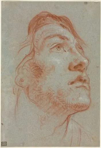 The Head of a Young Man Looking Upwards to the Right, by Giovanni Battista Tiepolo