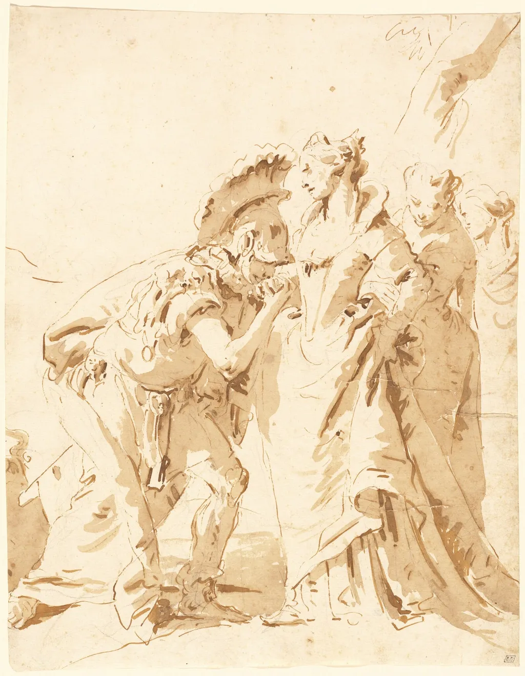 The Meeting of Antony and Cleopatra, by Giovanni Battista Tiepolo, chalk, 1744