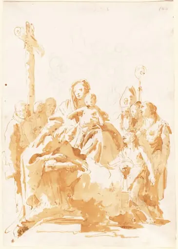 The Virgin and Child Adored by Bishops, Monks, and Women, by Giovanni Battista Tiepolo
