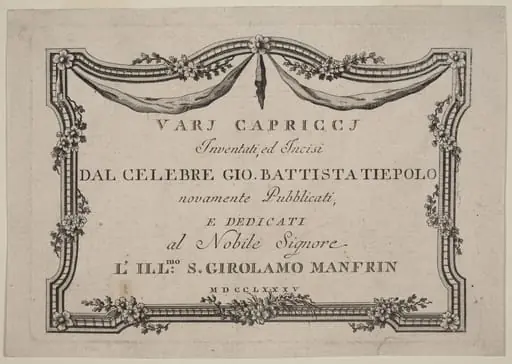 Title Page, by Giovanni Battista Tiepolo