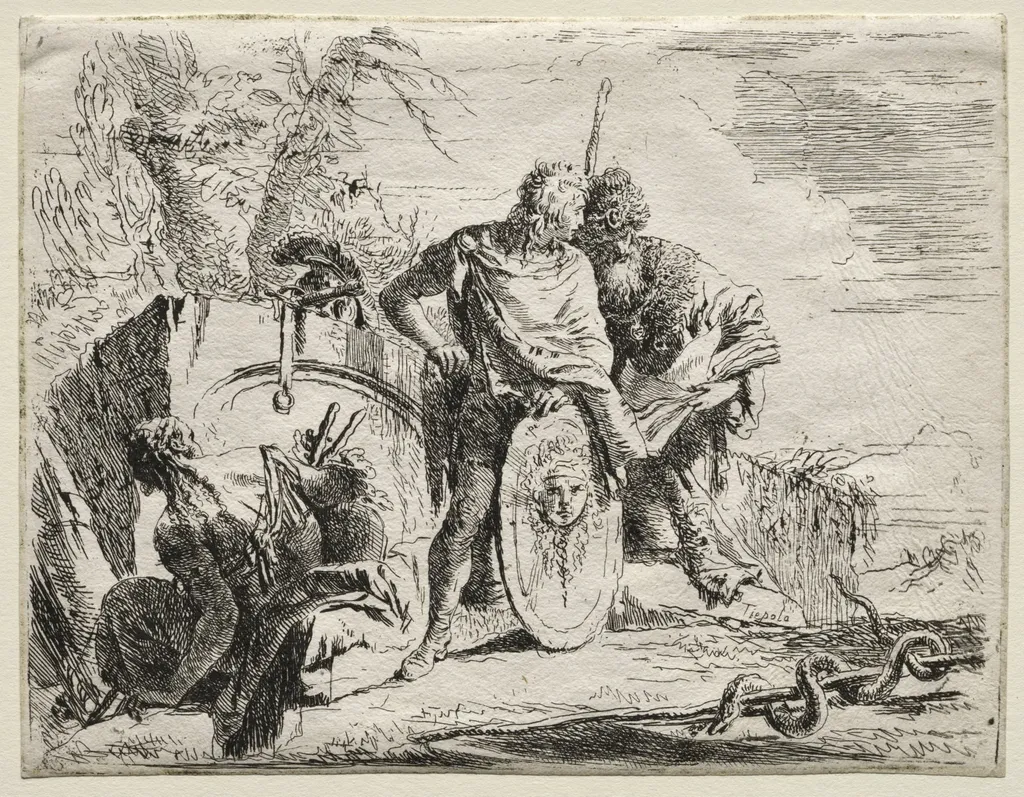 Various Caprices: The Astrologen and the Young Soldier, by Giovanni Battista Tiepolo, 1742