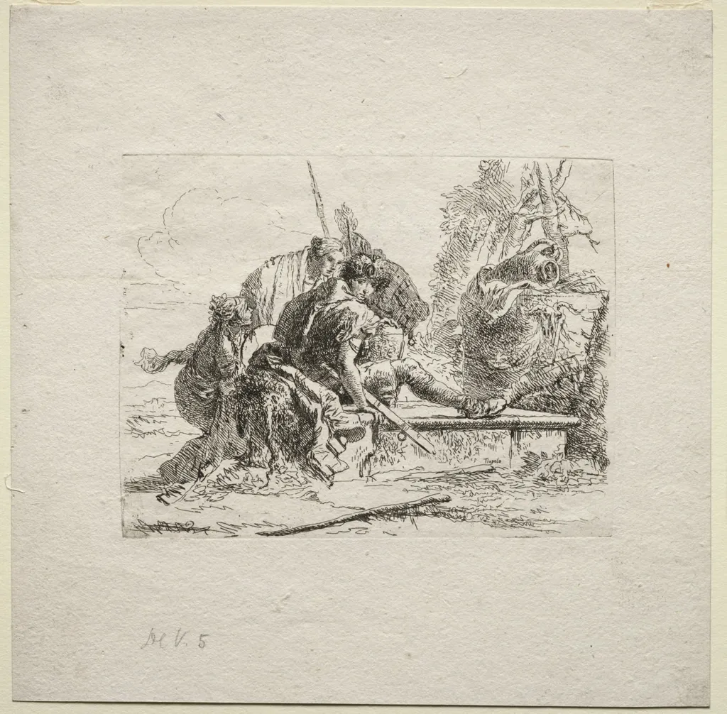 Various Caprices: The Two Soldiers and the Two Women, by Giovanni Battista Tiepolo, 1742