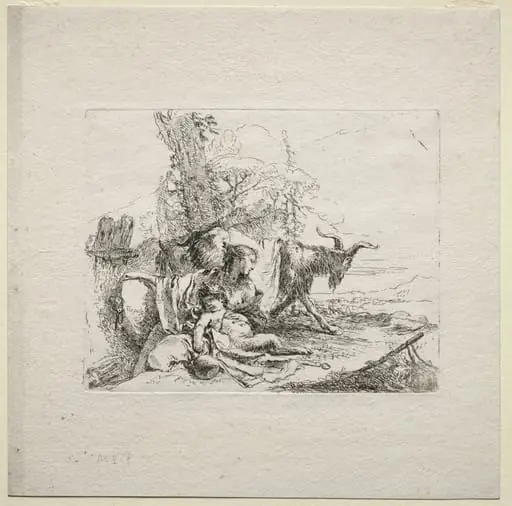 Various Caprices:  The Woman with Tambourine, by Giovanni Battista Tiepolo