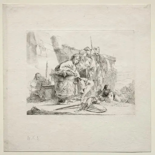 Various Caprices: The Young Man Seated, Leaning Against an Urn, by Giovanni Battista Tiepolo