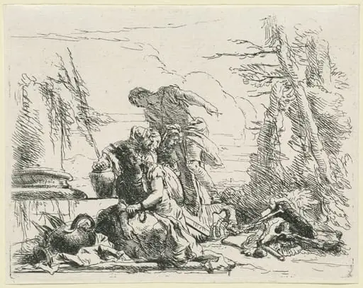 Women and Men Regarding a Burning Pyre of Bones, by Giovanni Battista Tiepolo