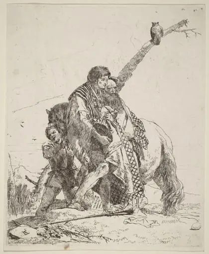 Youth, Sage, and Attendant with Horse, by Giovanni Battista Tiepolo