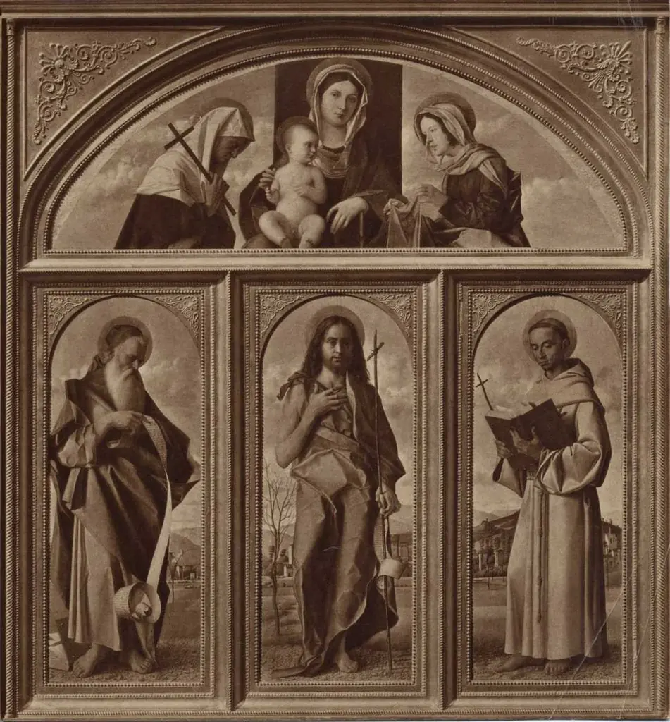 Altartafel mit drei Heiligen, by Giovanni Bellini
