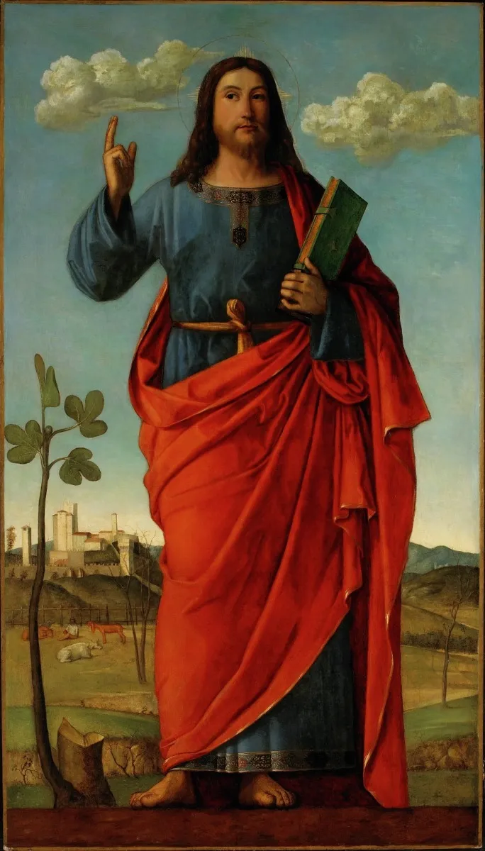 Blessing Christ, by Giovanni Bellini, oil, 1500
