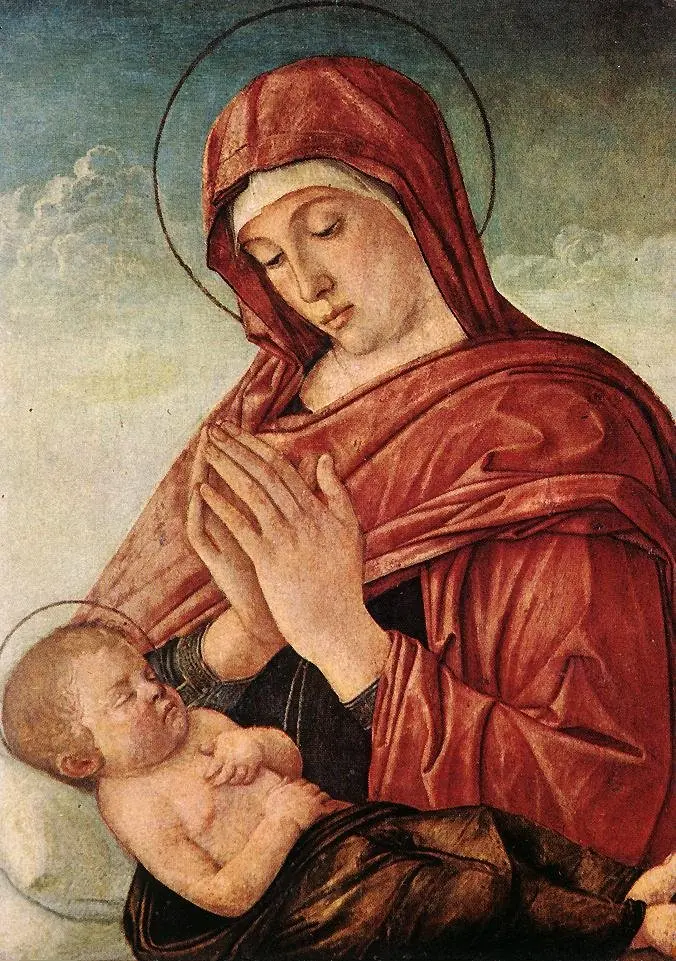 Madonna Adoring the Sleeping Christ Child, by Giovanni Bellini