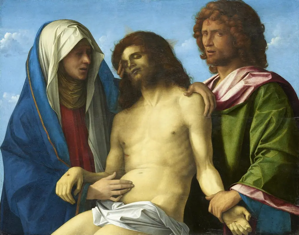 The Lamentation: The corpse of Christ held by Mary and St. John, by Giovanni Bellini