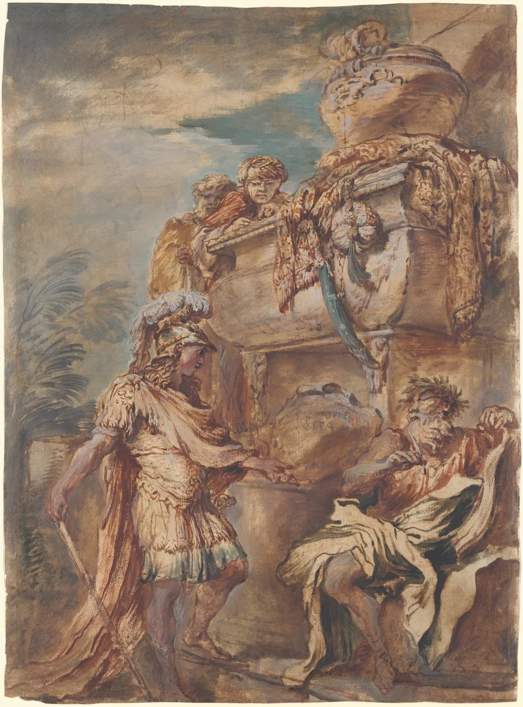 Alexander at the Tomb of Cyrus, by Giovanni Benedetto Castiglione, oil, 1648