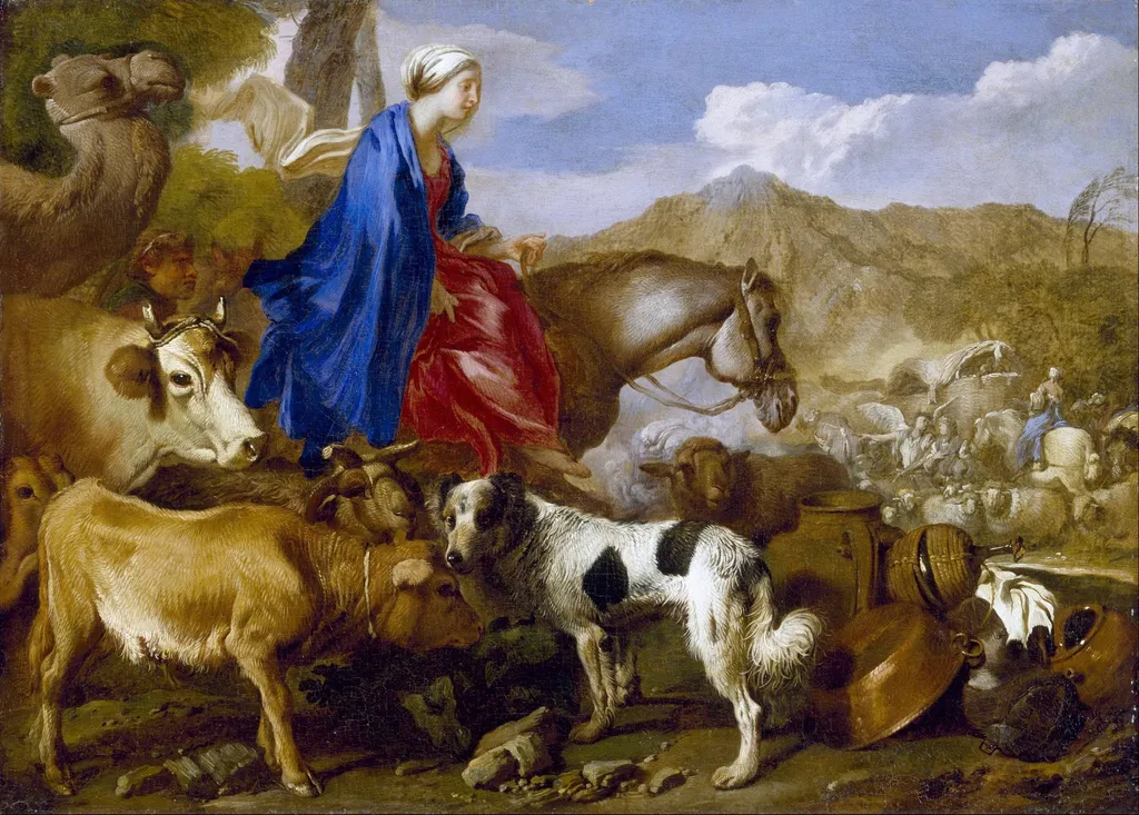 Journey of Rebecca, by Giovanni Benedetto Castiglione, oil, 1637