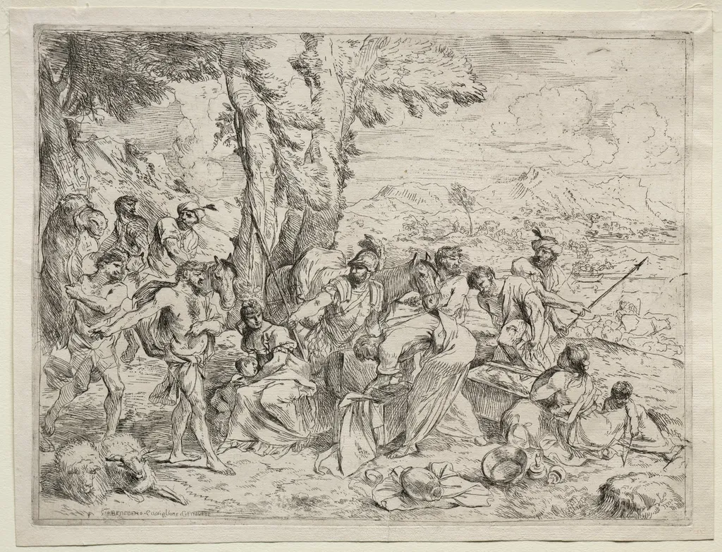 Laban Searching for Idols in Rachel's Baggage, by Giovanni Benedetto Castiglione, 1635
