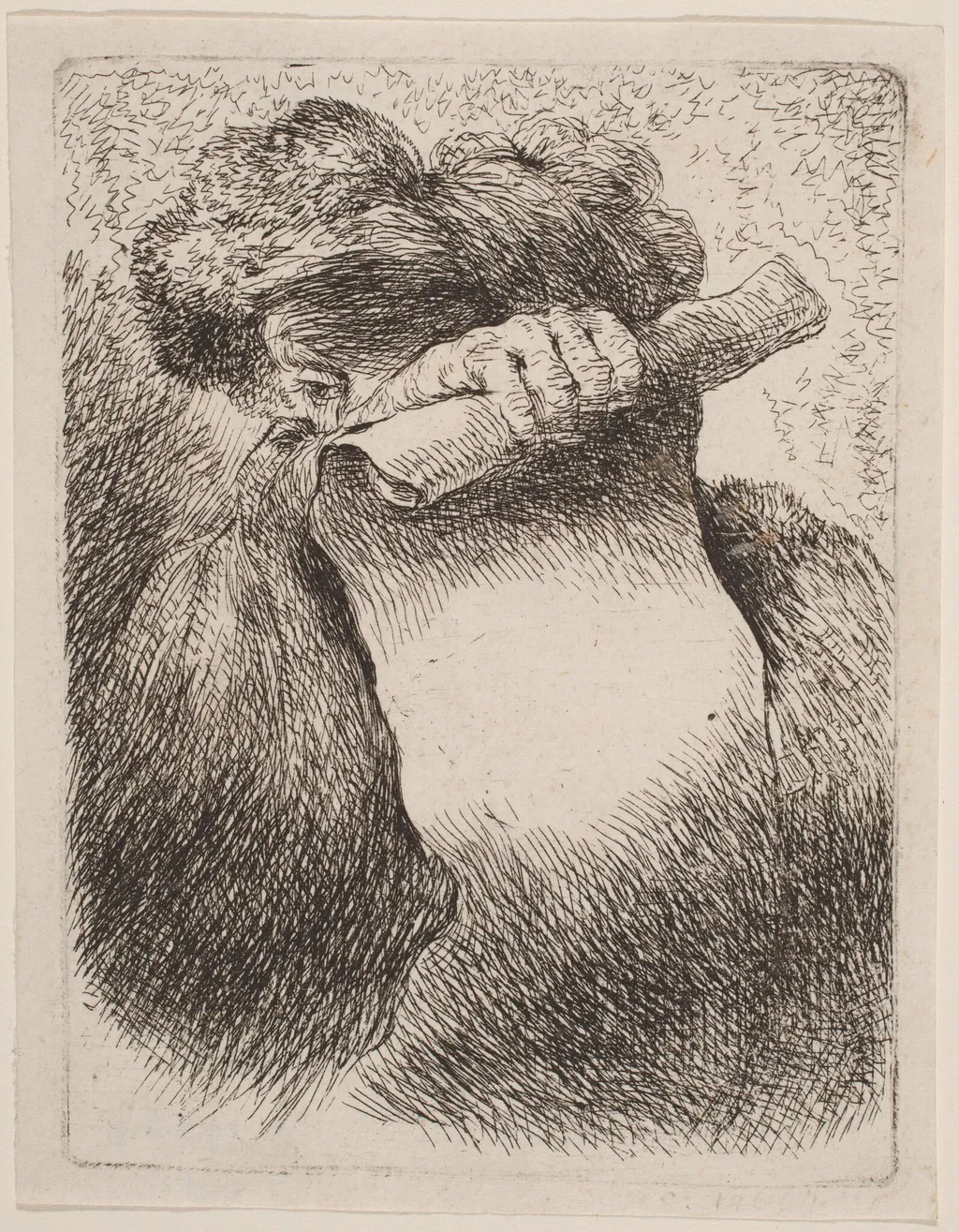 Man with a Scroll, by Giovanni Benedetto Castiglione, ink, 1646