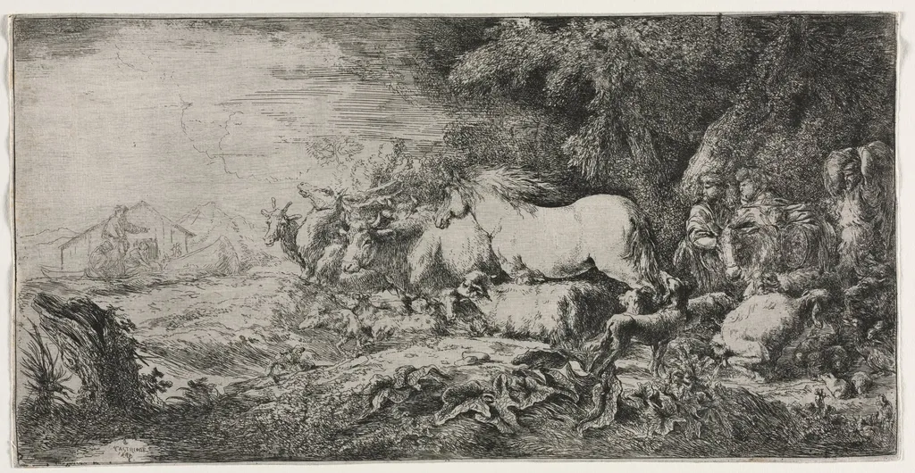 Noah and the Animals Entering the Ark, by Giovanni Benedetto Castiglione, 1652