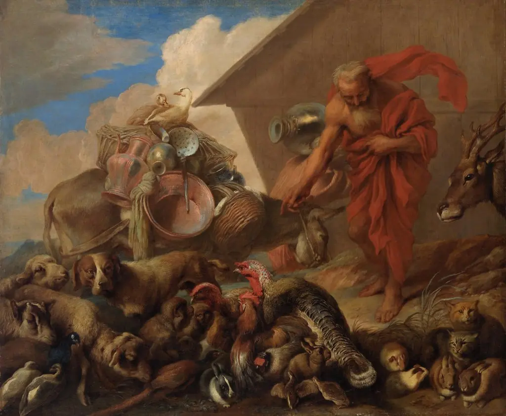 Noah mit den Tieren vor der Arche, by Giovanni Benedetto Castiglione