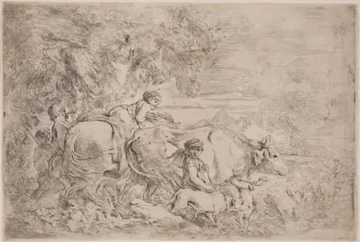 Shepherds Following Their Flock, by Giovanni Benedetto Castiglione