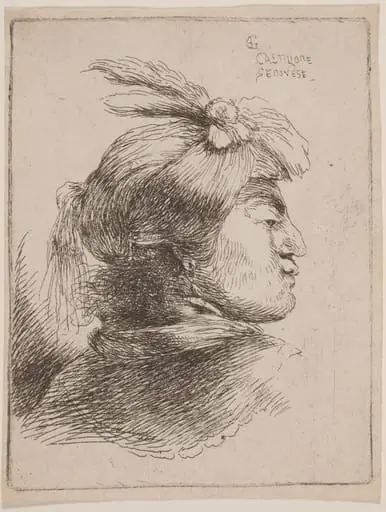 Small Oriental Head, by Giovanni Benedetto Castiglione