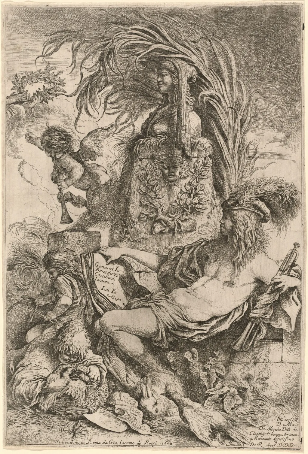 The Genius of Castiglione, by Giovanni Benedetto Castiglione, ink, 1648