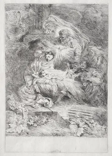 The Nativity with God the Father and the Holy Spirit, by Giovanni Benedetto Castiglione